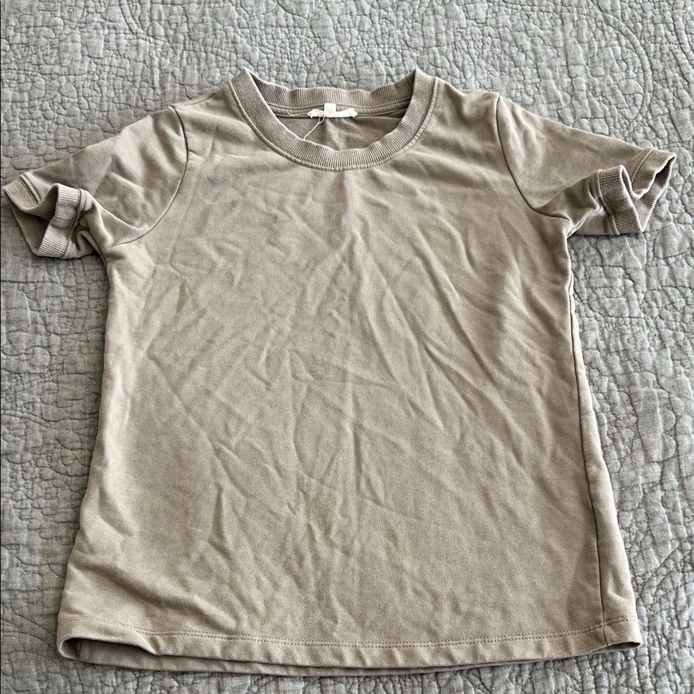 Juniors Plain Short Sleeve Tee - light olive